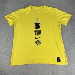 Nike X Cody Hudson‎ Shirt Men's Medium Yellow AIR Logo Tee Art
